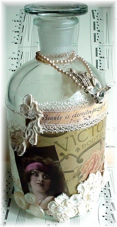ltered bottles &8212 шебби-эклектика в декоре бутылок и сосудов, фото № 9