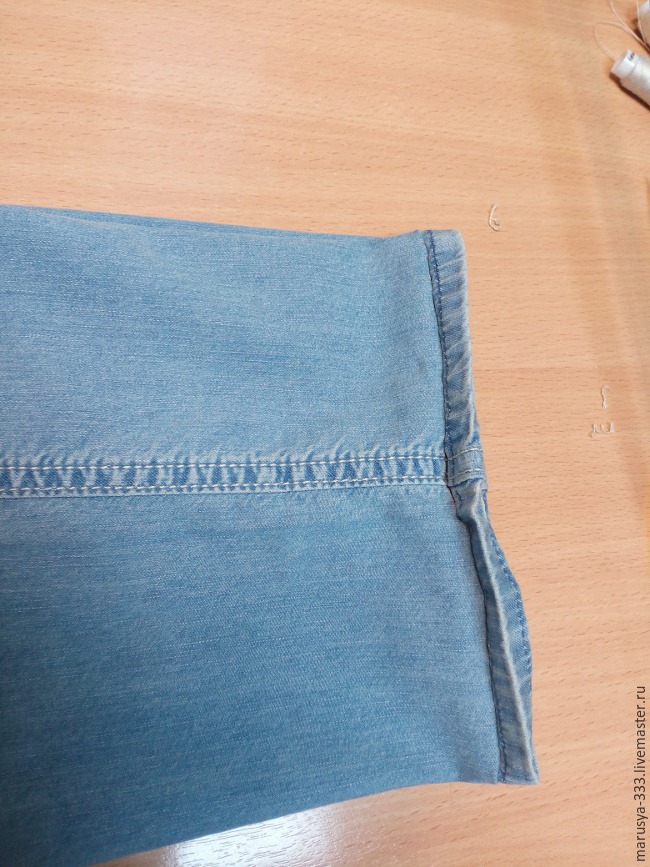 Как укоротить джинсы с сохранением нижней кромки, фото № 6