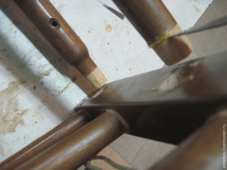 Ремонт стула с круглыми проножками с усилением. Часть 1 подготовительные работы и первое склеивание, фото № 12