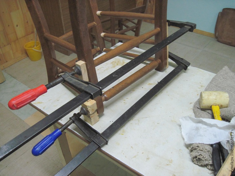 Ремонт стула с круглыми проножками с усилением. Часть 1 подготовительные работы и первое склеивание, фото № 22