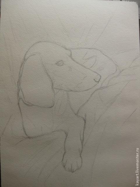 Рисуем черную собаку акварелью, фото № 2