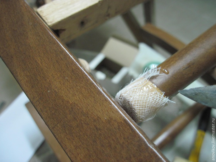 Ремонт стула с круглыми проножками с усилением. Часть 1 подготовительные работы и первое склеивание, фото № 27