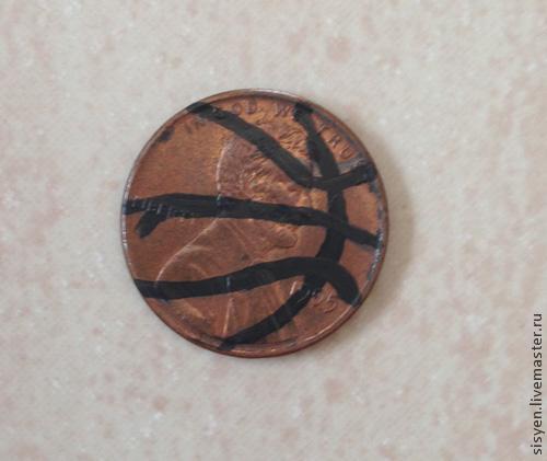 Запонки из монеты для баскетболиста своими руками
