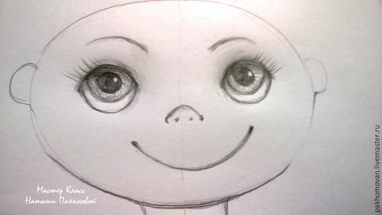 Как нарисовать лицо кукле. Часть 1. Рисуем карандашом