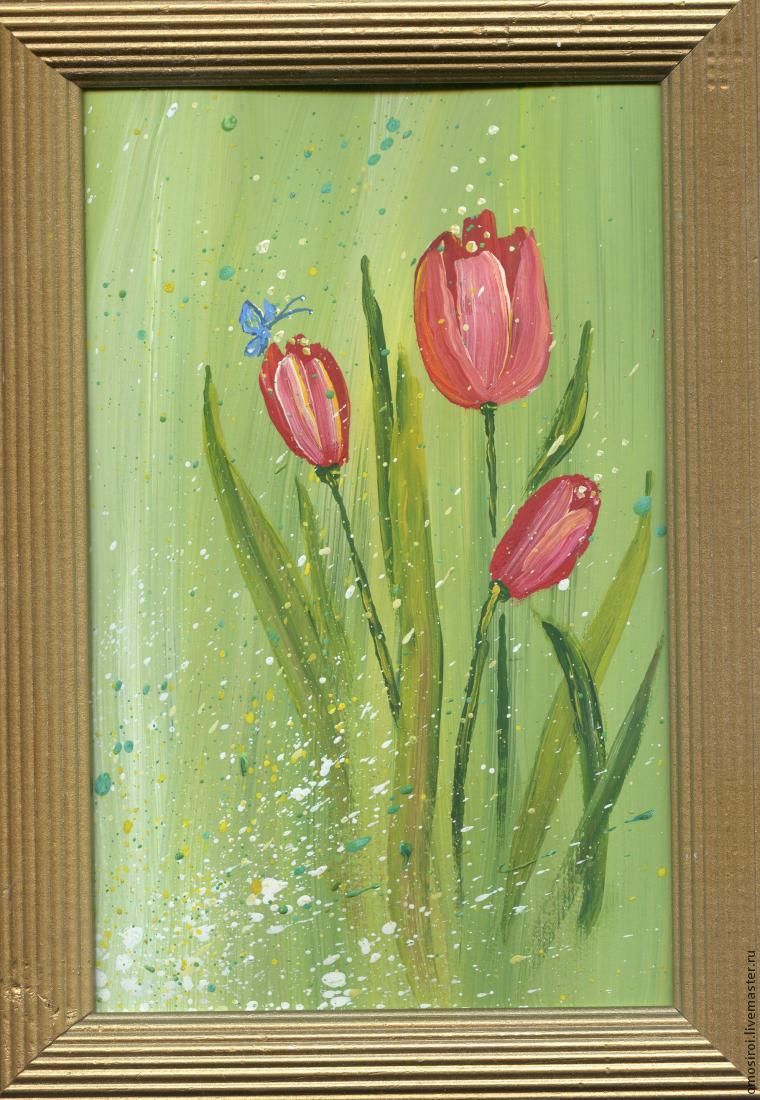 Живопись легко нежные тюльпаны методом правополушарного рисования, фото № 23