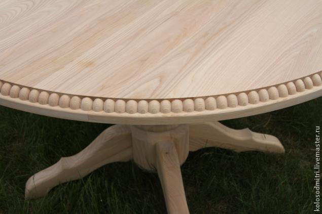 Изготовление стола с круглой столешницей и одной ножкой на четырех лапах, фото № 20