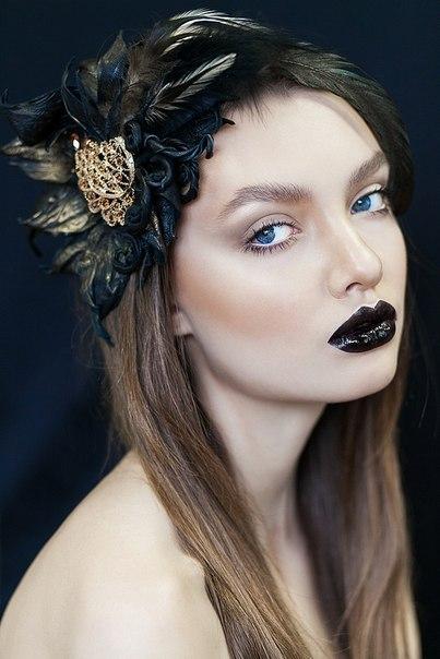 глянец, модель, ободок из кожи, визажист глянец, модель, ободок из кожи, визажист