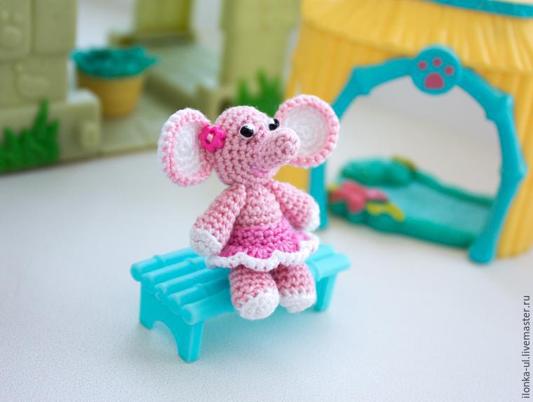 Вяжем миниатюрную розовую слоняшку, фото № 1