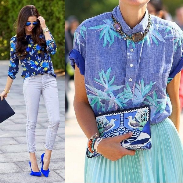 Одежда синих цветов