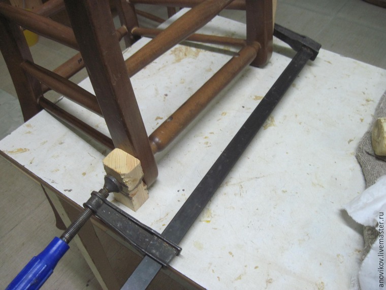 Ремонт стула с круглыми проножками с усилением. Часть 1 подготовительные работы и первое склеивание, фото № 21