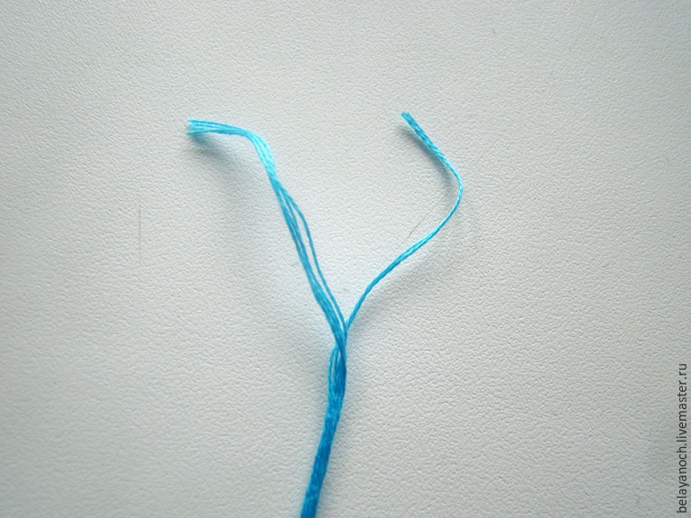 концы ниток. конец нитки. концы ниток. кисточка из ниток без узлов. вязание иглой.