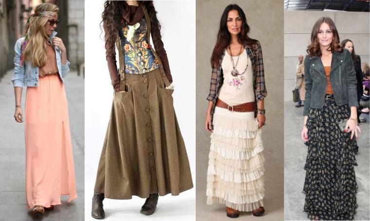 С чем носить длинную юбку: стильные сочетания