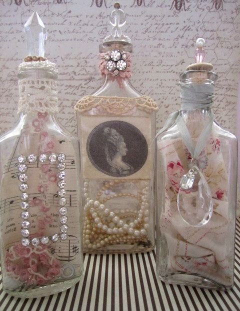 ltered bottles &8212 шебби-эклектика в декоре бутылок и сосудов, фото № 3