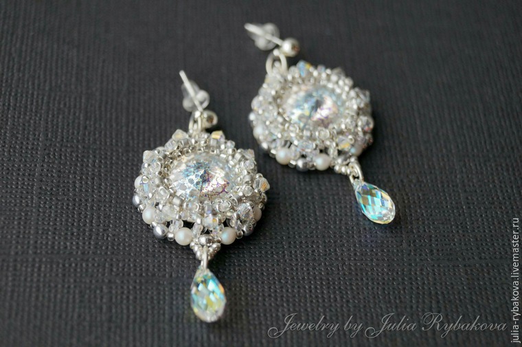 Мастер-класс свадебные серьги из бисера с кристаллами warovski «Больше, чем любовь», фото № 19