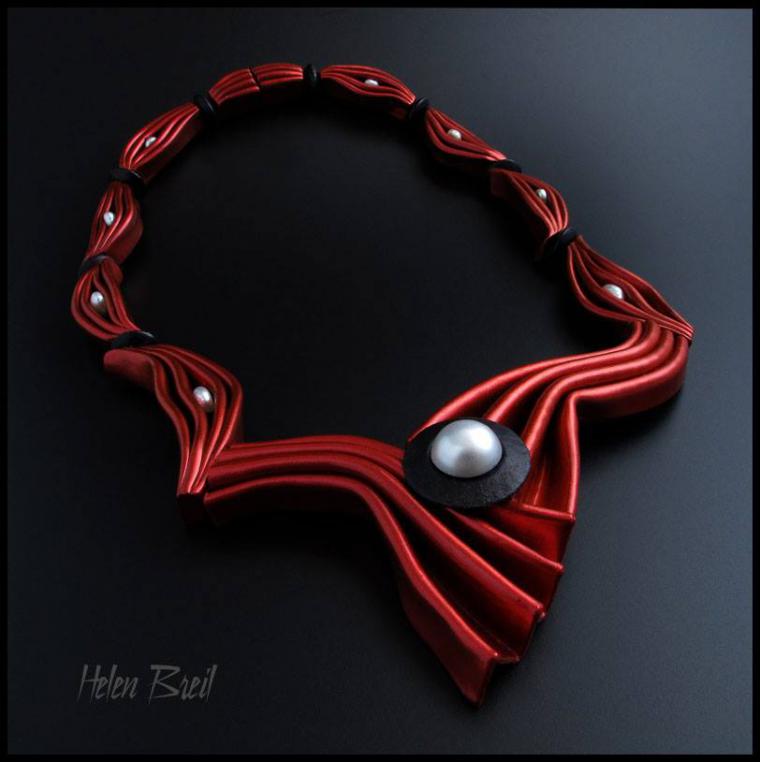 этнические бусы из полимерной глины. дизайнерские украшения из глины. бусы из полимерной глины. колье из полимерной глины. украшения из полимерной глины.