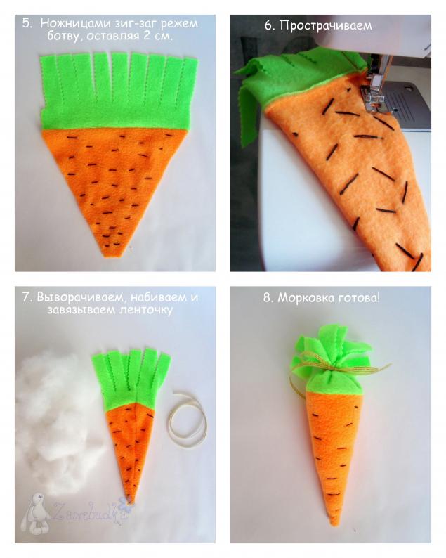 Мягкая игрушка Заяц с морковкой своими руками