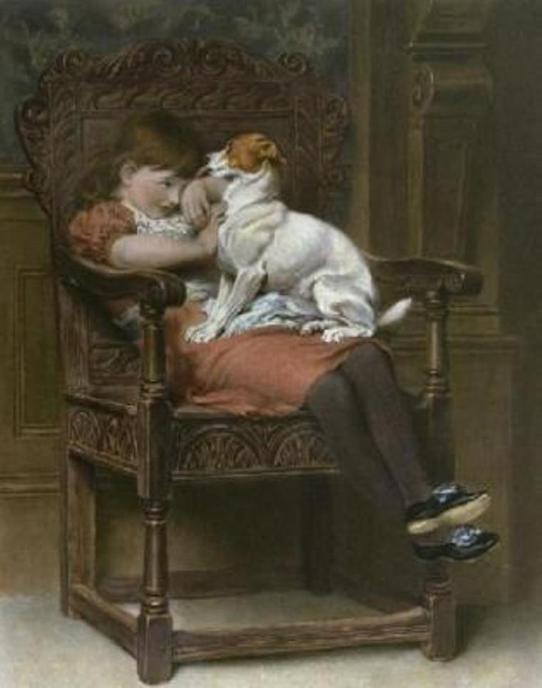 Тёплые отношения детей и собак в картинах английского художника-анималиста riton iviere, фото № 15