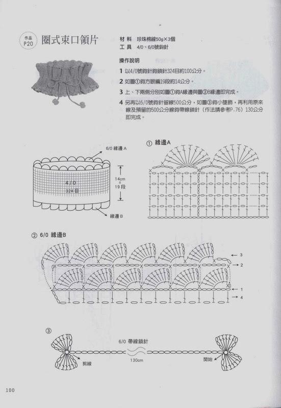 Воротник крючком из тонких ниток схема
