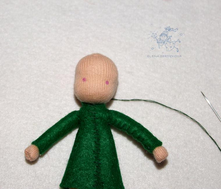 Изготовление пальчиковой куклы - продажа обрезков, фото 36
