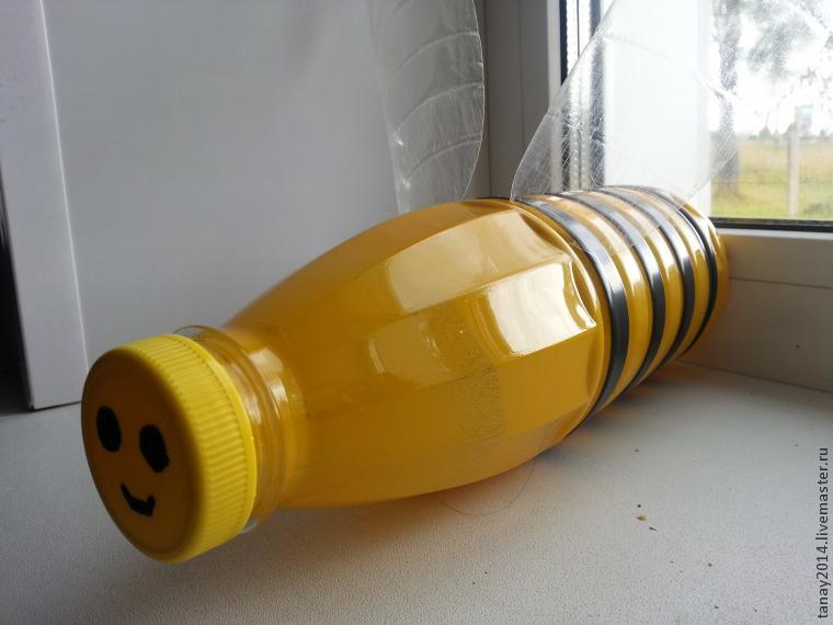 Весёлые пчёлки из пластиковых бутылок своими руками, фото № 17