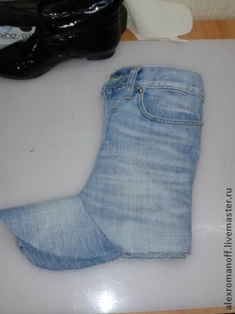 Женские тапочки 26 размера из джинсы