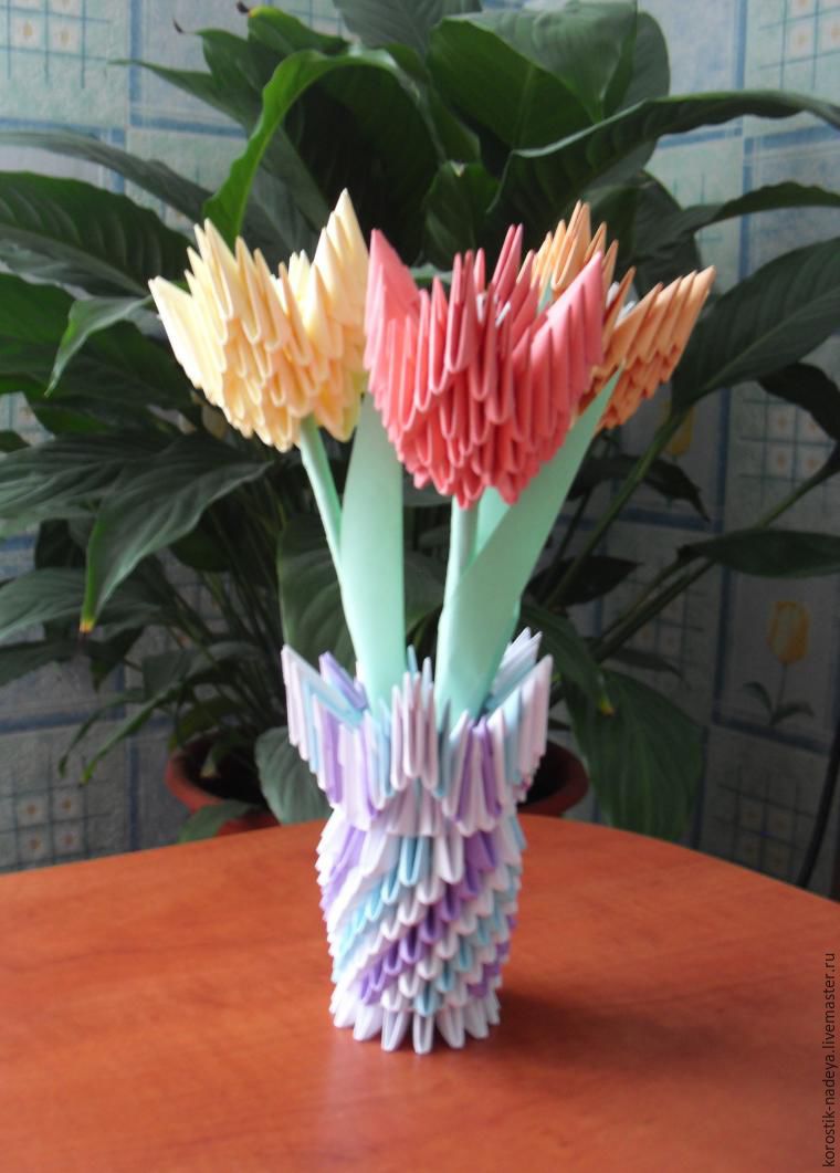 модульное оригами ваза мастер класс