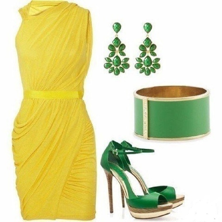 Желтый и зеленый в одежде