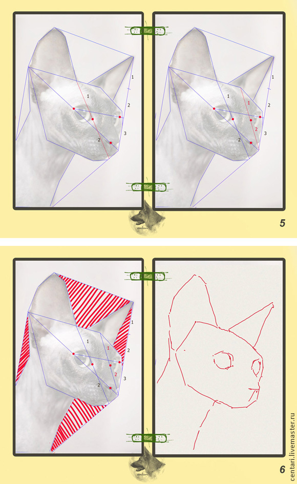 Как сделать голову кошки из бумаги своими руками