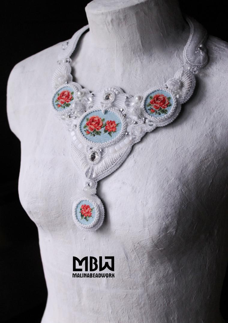 колье из бисера колье из бисера