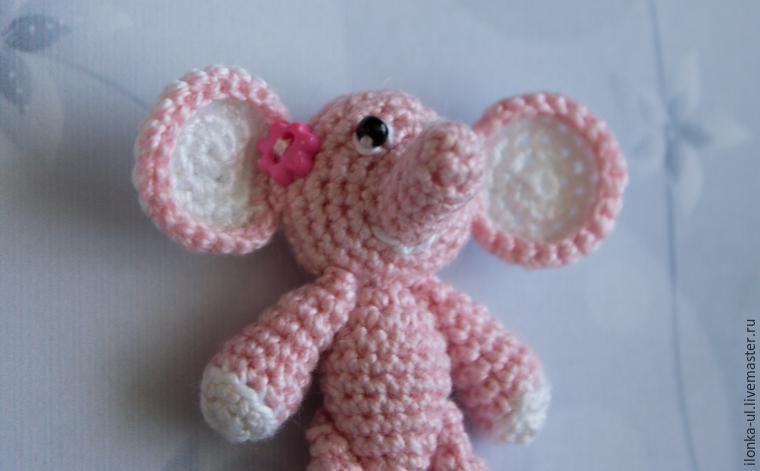 Вяжем миниатюрную розовую слоняшку, фото № 32