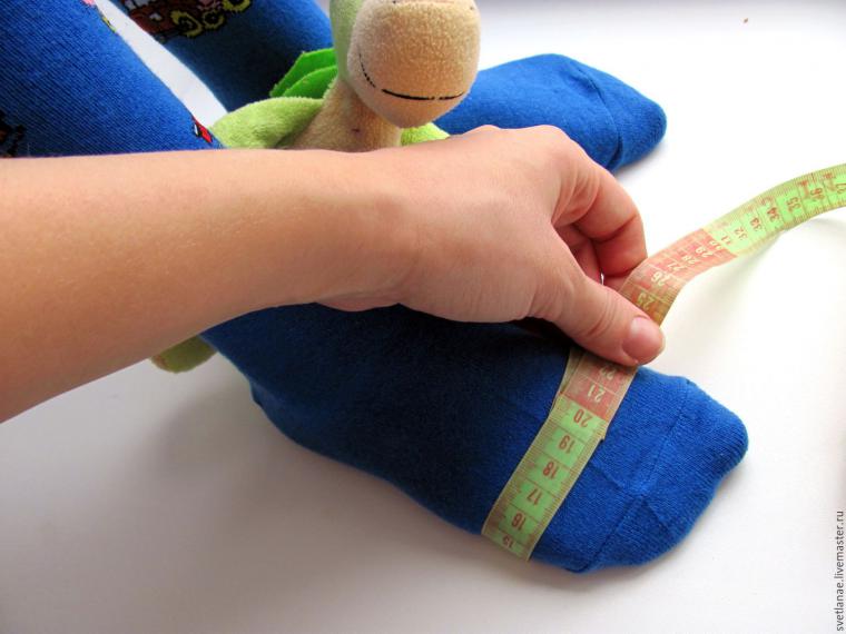Как измерить ногу для вязания носка