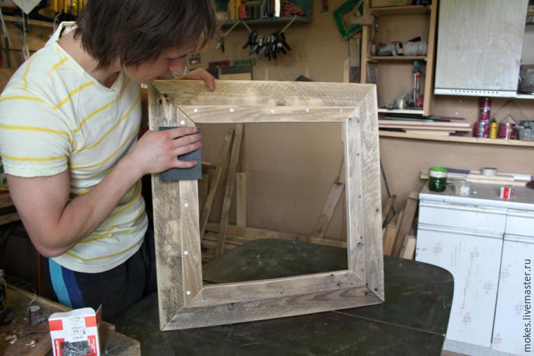 Делаем из поддона зеркало в стиле «лофт», фото № 19