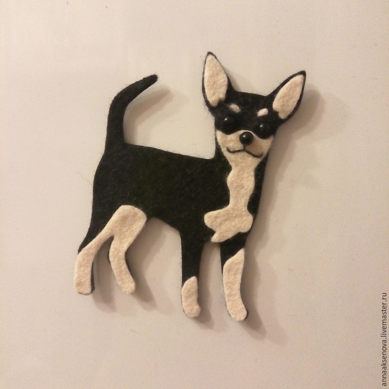 Собачка из фетра — оригинальный магнитик в подарок, фото № 23